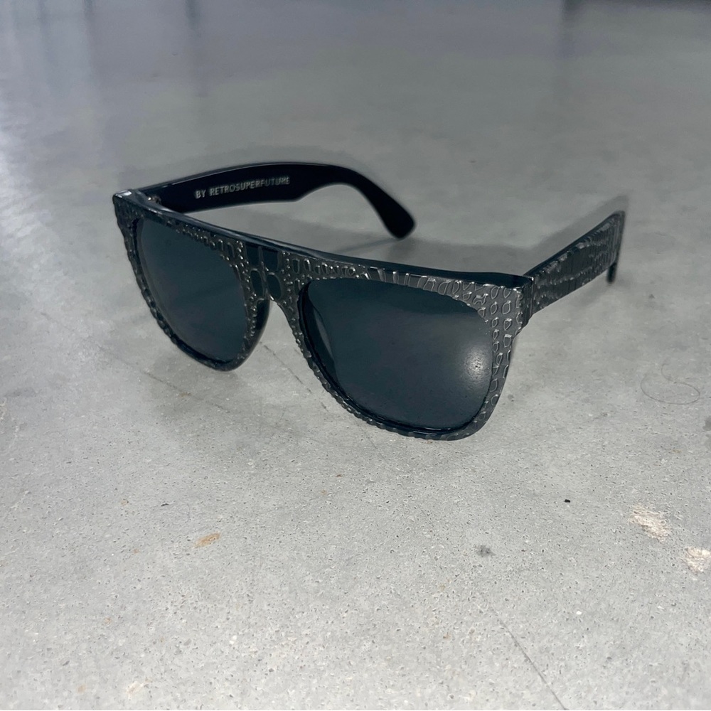 NEVER WORN Black Snake Skin Sunglasses by RETROSUPERFUTURE